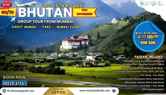 Bhutan group tour from Mumbai with tourist hub india