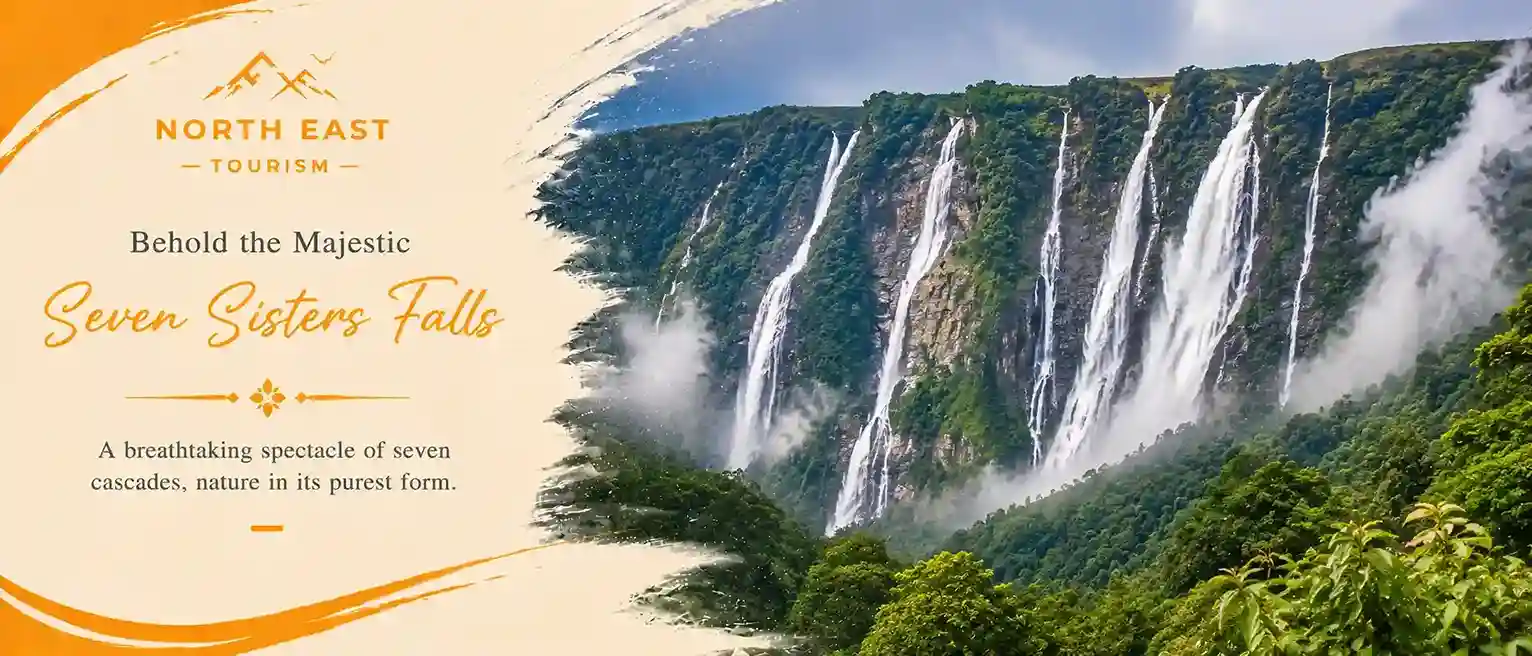 Seven Sisters Falls on the Sohra sightseeing day with Touristhub Holidays