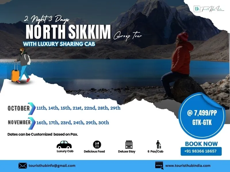 north sikkim 2 nights 3 days group tour with Tourist Hub India